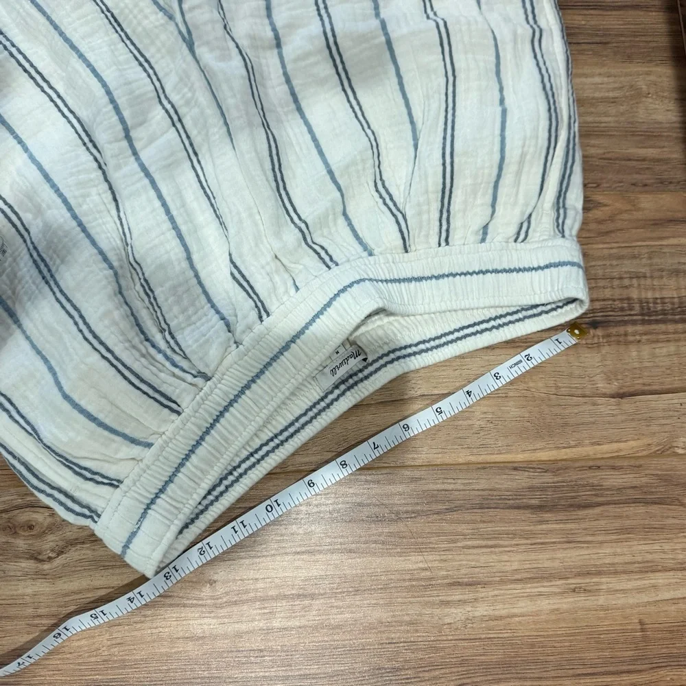 Madewell The Untailored Wide-Leg Crop Pant in Striped Lightspun - Picture 9 of 10